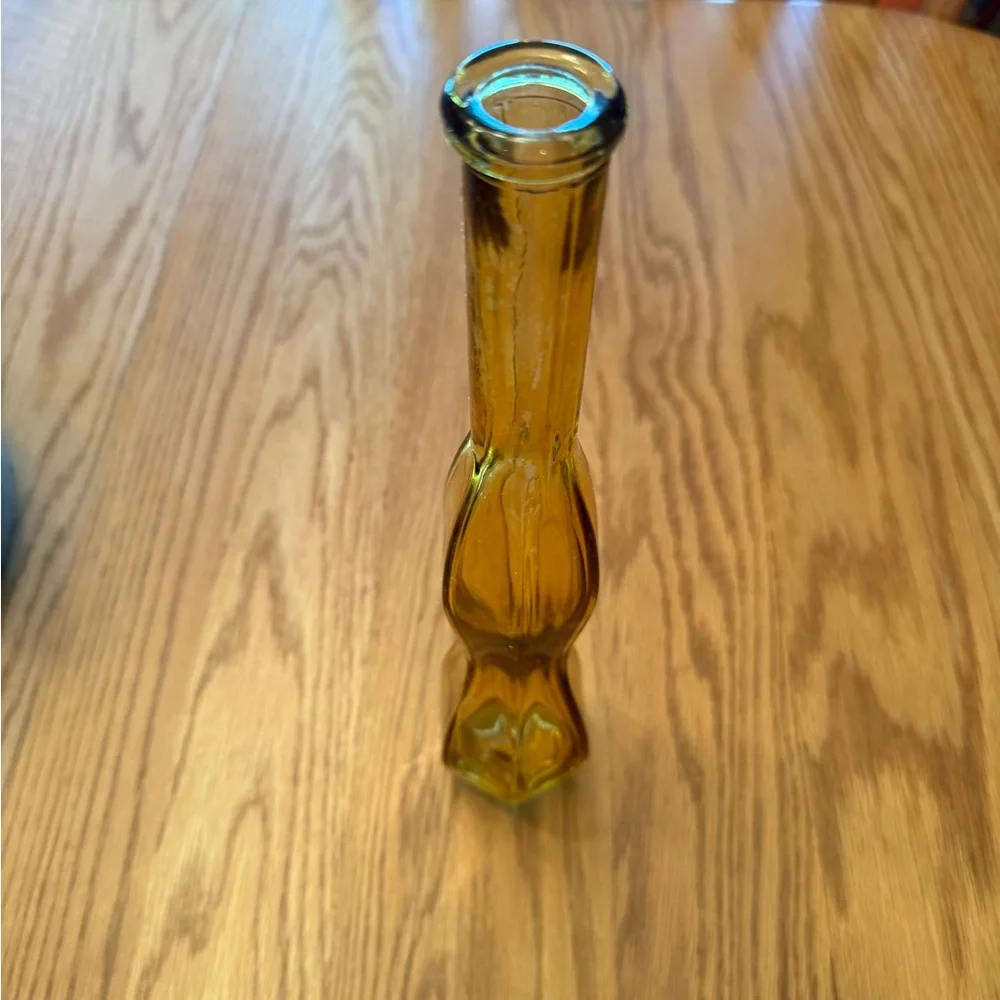 Elegant Amber Glass Vase